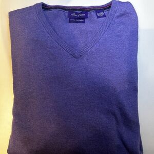 Alan Flusser V-Neck Sweater in Rich Purple